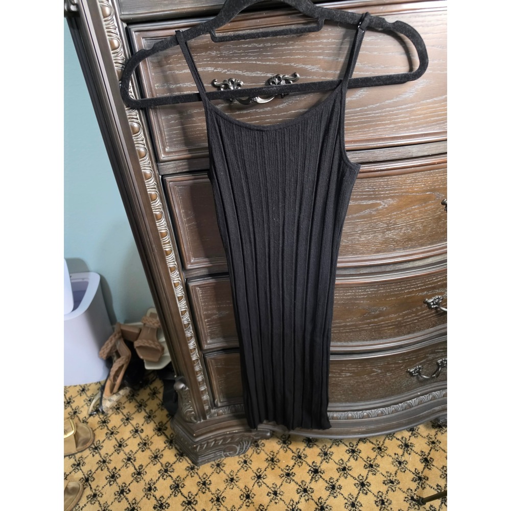 House of Harlow 1960 Black Ribbed Knit Mini Dress Sleeveless XS